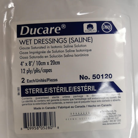 Gentell Inc Ducare Wet Dressings 2 each/pack, 24 pack/box, 4 box/case DUP50120