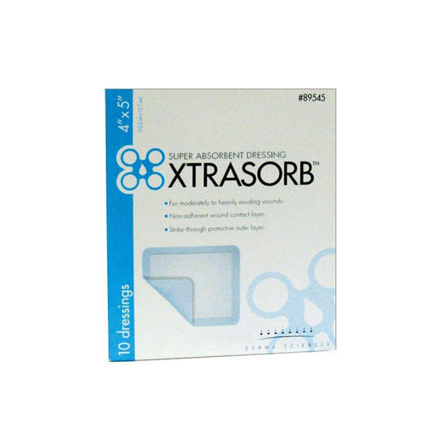 Gentell Inc (Derma Sciences) Xtrasorb® Super Absorbent Dressing, Sterile, W4" X L5" 10 /box, DUP89545