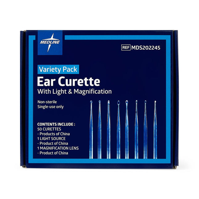 Medline Lighted Ear Curette Variety Packs, Non-Clinic, 50/BX, MDS202245
