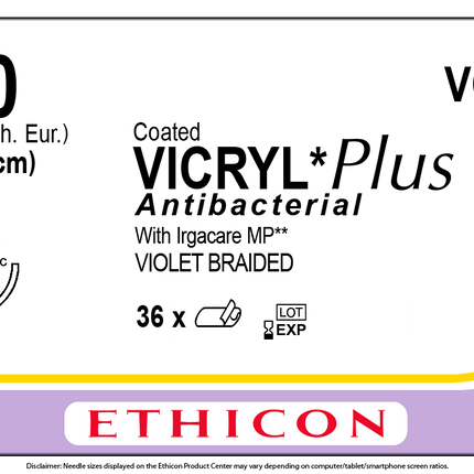 J&J Ethicon COATED VICRYL® Plus Antibacterial (polyglactin 910) Suture 36 each/box VCP327H - A Medi Supplies
