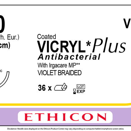 J&J Ethicon COATED VICRYL® Plus Antibacterial (polyglactin 910) Suture 36 each/box VCP333H - A Medi Supplies