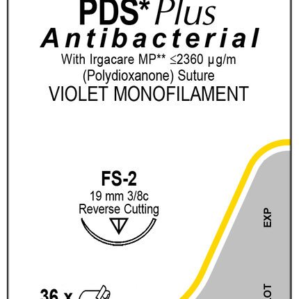 J&J Ethicon PDS® Plus Antibacterial (polydioxanone) Suture 36 each/box PDP397H - A Medi Supplies