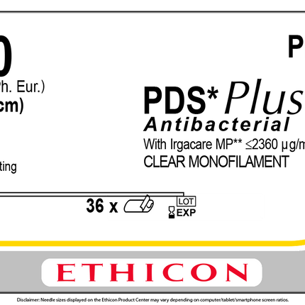 J&J Ethicon PDS® Plus Antibacterial (polydioxanone) Suture 36 each/box PDP662H - A Medi Supplies