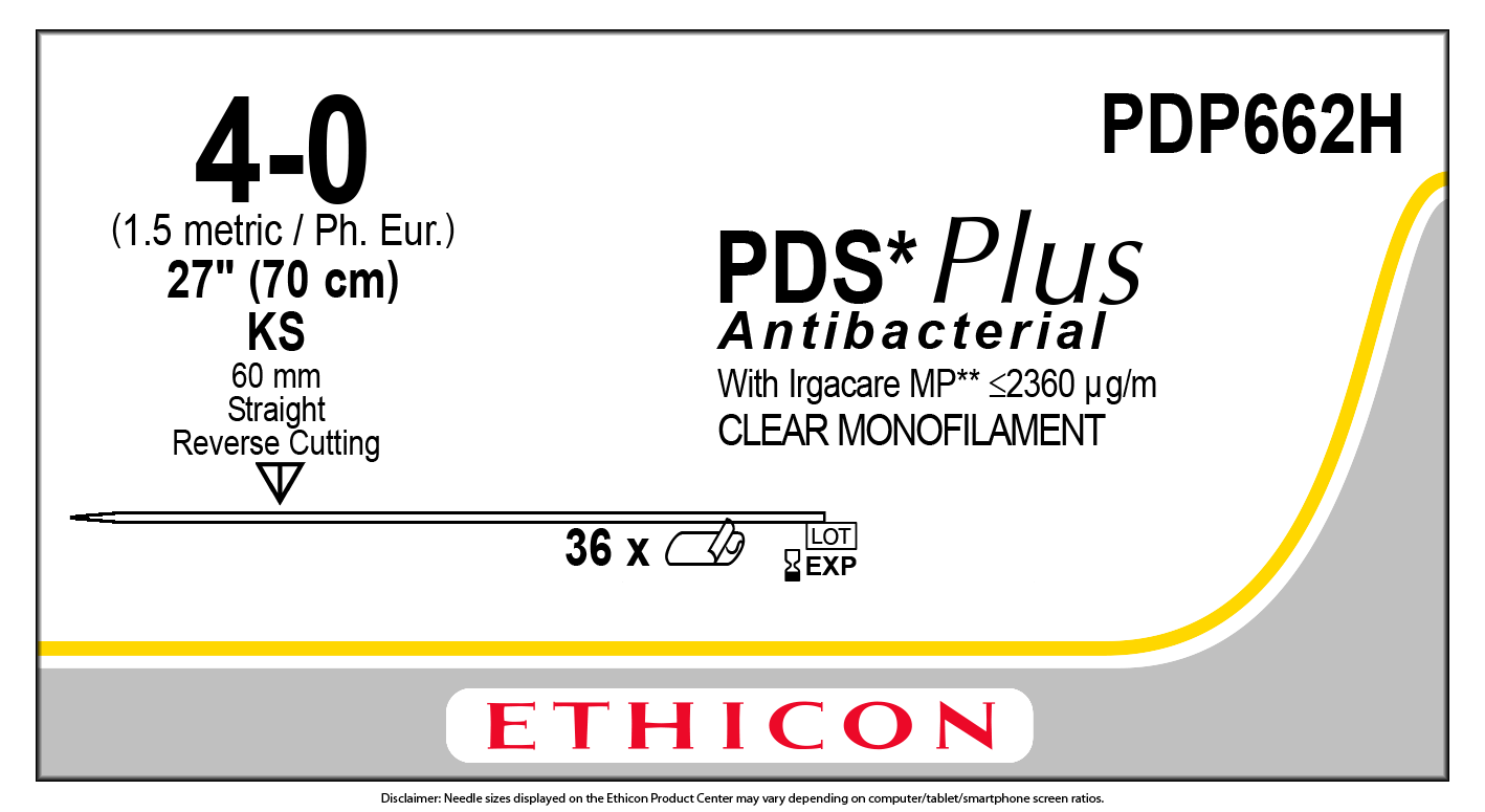 J&J Ethicon PDS® Plus Antibacterial (polydioxanone) Suture 36 each/box PDP662H - A Medi Supplies