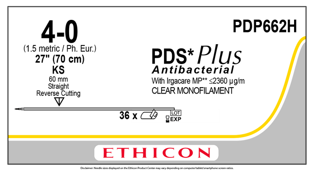 J&J Ethicon PDS® Plus Antibacterial (polydioxanone) Suture 36 each/box PDP662H - A Medi Supplies
