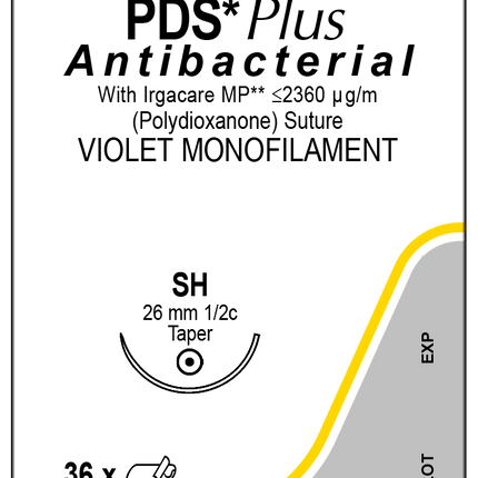 J&J Ethicon PDS® Plus Antibacterial (polydioxanone) Suture 36 each/case PDP316H - A Medi Supplies