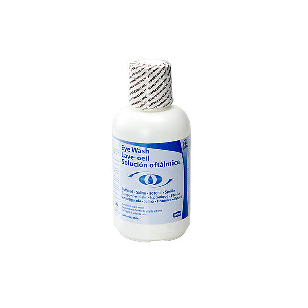 Wasip Eyewash Solution, 500 mL, Bottle, 1 EA, F4501165