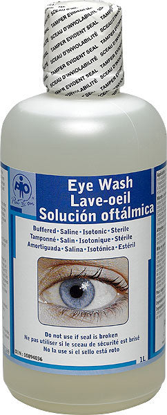 Wasip Eyewash Solution, 1 L, Bottle, 1 EA, F4501169