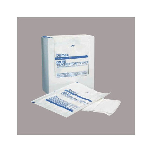 Gentell Inc (Derma Sciences) Dumex® Tracheotomy Drain Sponge, Non - Woven, 6 - Ply, Sterile, W4" x L4", 25 pack/tray, 12 tray/case, DUP84916 - A Medi Supplies