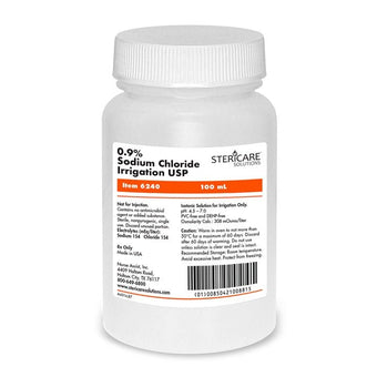 compare product Gentell Inc (Derma Sciences) Irrigation Solution, 0.9% Saline, Screw Top Bottle, Sterile 48 each/case NA6240