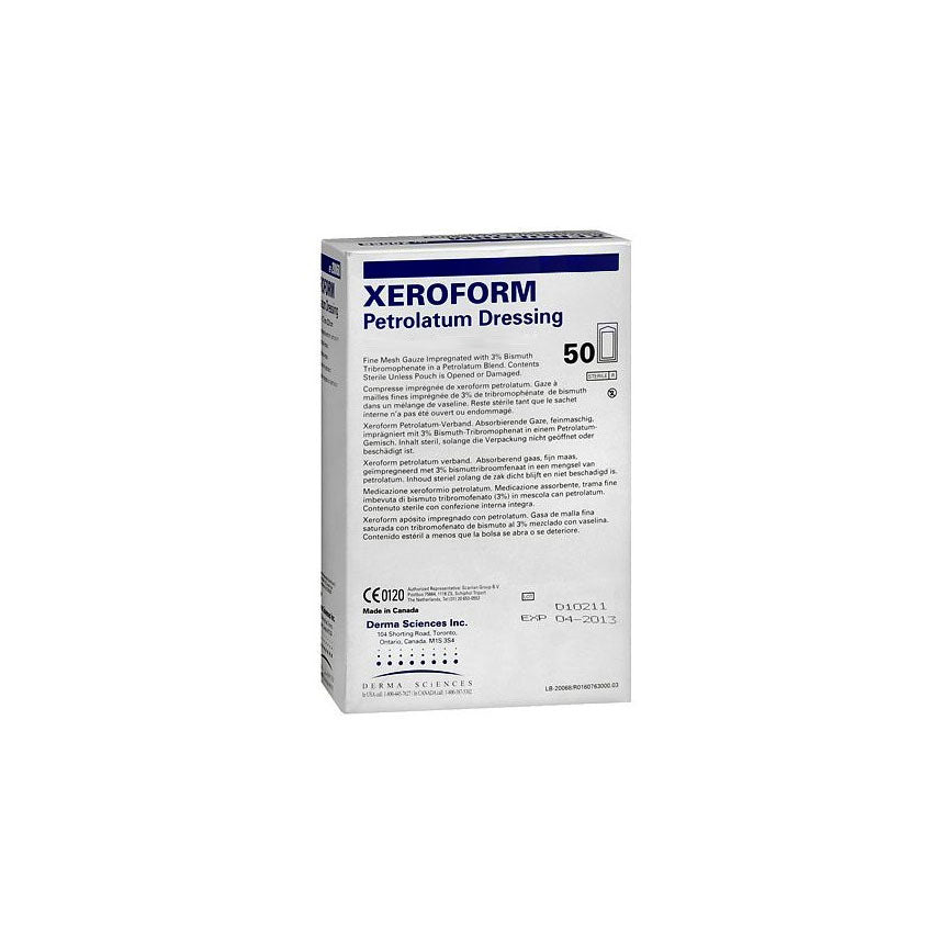 Gentell Inc (Derma Sciences) Xeroform Petrolatum Impregnated Gauze 2" x 2", 25 each/box, DKC71164 - A Medi Supplies