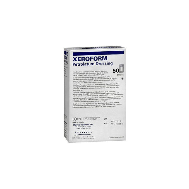 Gentell Inc (Derma Sciences) Xeroform Petrolatum Impregnated Gauze 2" x 2", 25 each/box, DKC71164 - A Medi Supplies