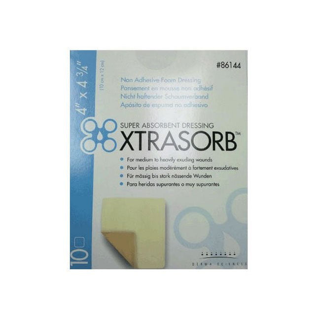 Gentell Inc (Derma Sciences) Xtrasorb® Super Absorbent Dressing, Foam, Sterile, W4" X L4 - 3/4" 10 each/box, DUP86144 - A Medi Supplies