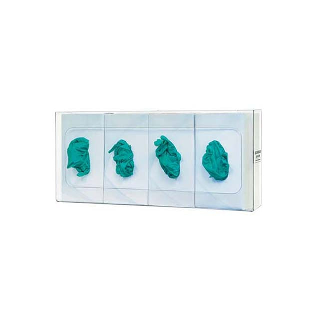 BOWMAN® Dispensers Glove Box Dispenser, Quad, Clear, Horizontal GP-061