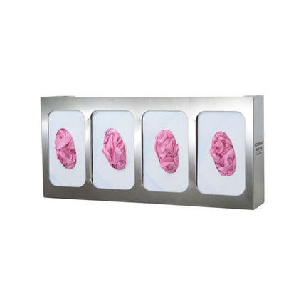 BOWMAN® Dispensers Glove Box Dispenser, Quad, Stainless Steel GS-124