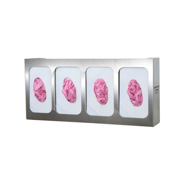 BOWMAN® Dispensers Glove Box Dispenser, Quad, Stainless Steel GS-124