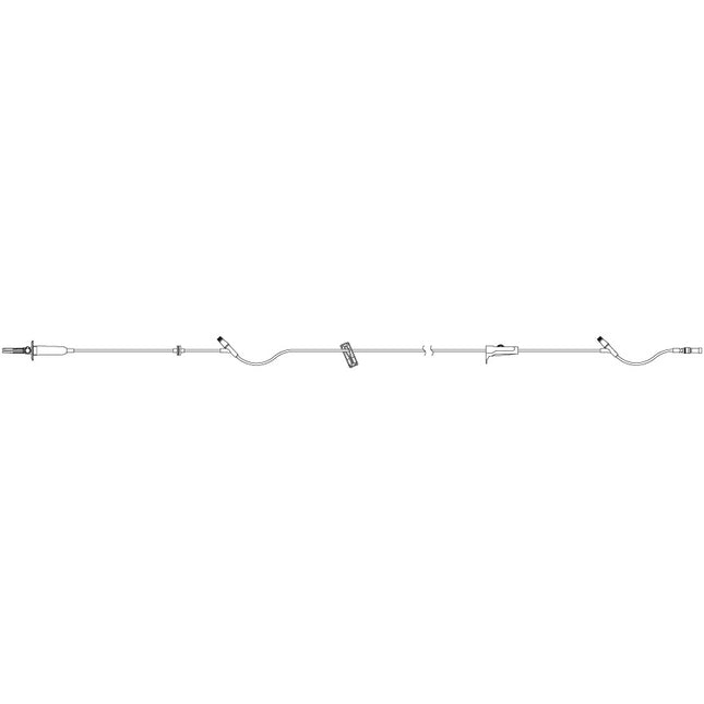 ICU Medical Primary Set, Macrobore, Clave™ Y-Sites, Backcheck Valve, 100", 2 Y-sites 48 each/case 12662-28