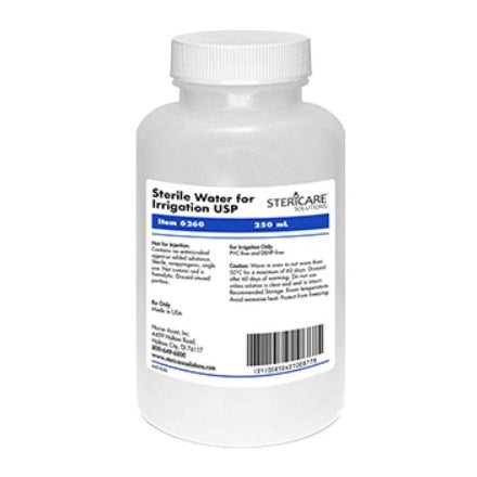 ICU Medical Canada Inc. Sterile Water for Irrigation USP in Plastic Pour Bottle 250mL 24 each/case 6260