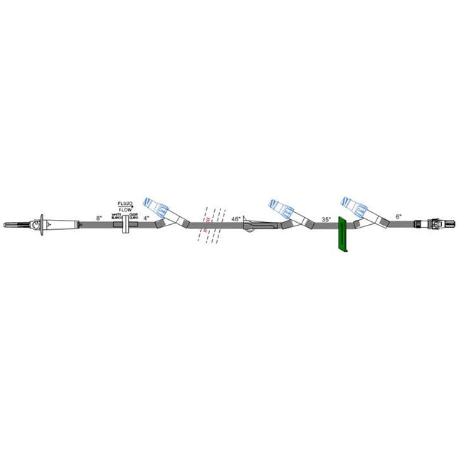 ICU Medical Set 106in 60 Drop 3 Clave Luer Ltx/dehp Free 50ea/ca  B9371