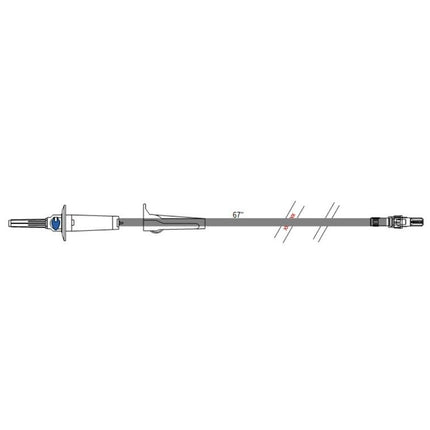 ICU Medical 72" (183 cm) Appx 8.7 ml, 20 Drop Admin Set w/15 Micron Filter, Rotating Luer 50 each/box B3000 - 58 - A Medi Supplies