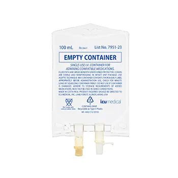 ICU Medical Canada Inc. Empty IV Fluid Bag, 100ML, 50 each/box, 07951 - 23 - A Medi Supplies