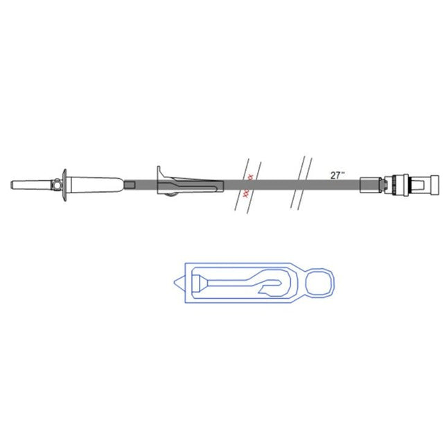 ICU Medical IV Administration Set, Sterile, 32", 15 Drop 25 each/case B30098 - A Medi Supplies