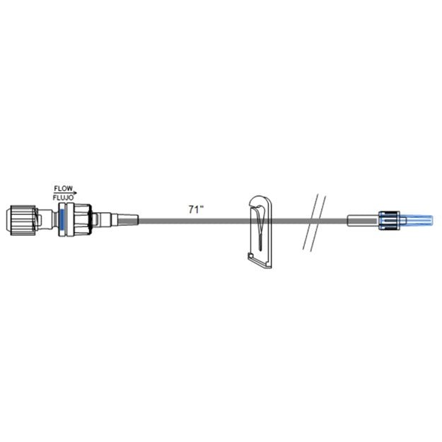 ICU Medical IV Smallbore Extension Set ICU 72 Inch Tubing 50 each/case B2038 - A Medi Supplies