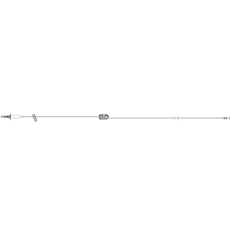 ICU Medical Primary PlumSet, Distal Microbore Yellow - Striped Tubing, 107" 50 each/case 14261 - 28 - A Medi Supplies