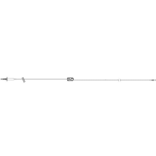 ICU Medical Primary PlumSet, Distal Microbore Yellow - Striped Tubing, 107" 50 each/case 14261 - 28 - A Medi Supplies