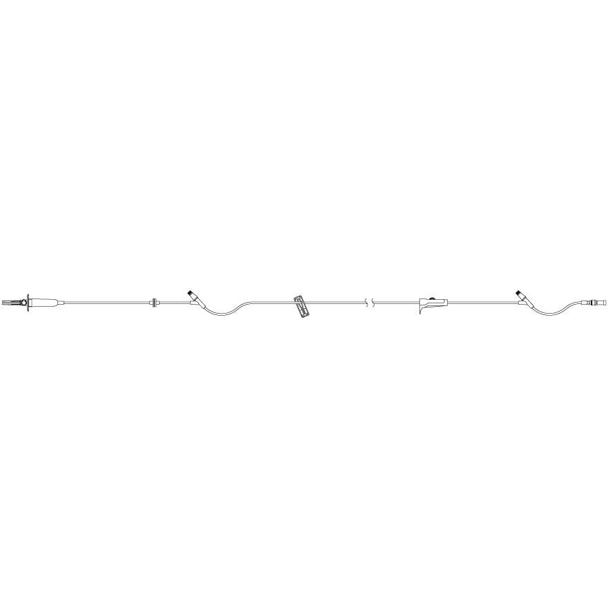 ICU Medical Primary Set, Macrobore, Clave™ Y - Sites, Backcheck Valve, 100", 2 Y - sites 48 each/case 12662 - 28 - A Medi Supplies
