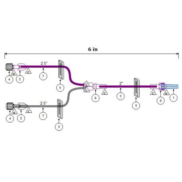 ICU Medical Smallbore Bifuse Ext Set w/3 Clamps, Luer Lock, 6"/15cm B1699 - A Medi Supplies