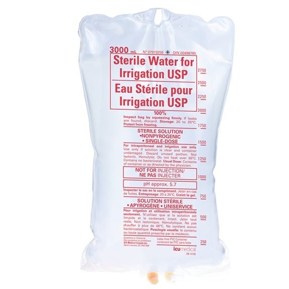 ICU Medical Sterile Water for Irrigation, USP 1000mL 12 each/case 07973254 - A Medi Supplies