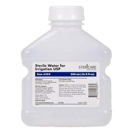 ICU Medical Sterile Water for Irrigation USP, 500mL 18 each/case 6390 - A Medi Supplies