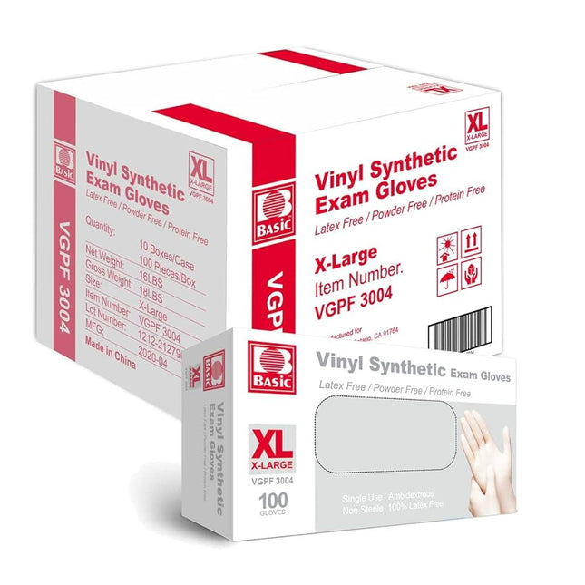 Vinyl Exam Gloves - Latex - Free & Powder - Free, Extra - Large, VGPF3004 - A Medi Supplies