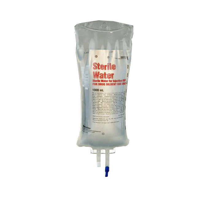 Baxter Sterile Water For Irrigation, Viaflex Uromatic Plastic Pour Container 1000mL 12 each/case JB7114