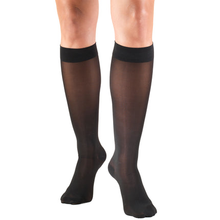 Airway Truform Ladies Trusheer 30-40 mmHg Knee-high Closed-toe Stocking LG (12 1/2 - 18") Black Ltx-free, 1 Pair, 0253BL-L