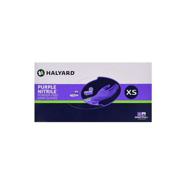 O&M Halyard Canada ULC Purple Nitrile Xtra Exam Glove, Powder-free 50 each/box, 10 box/case 39504