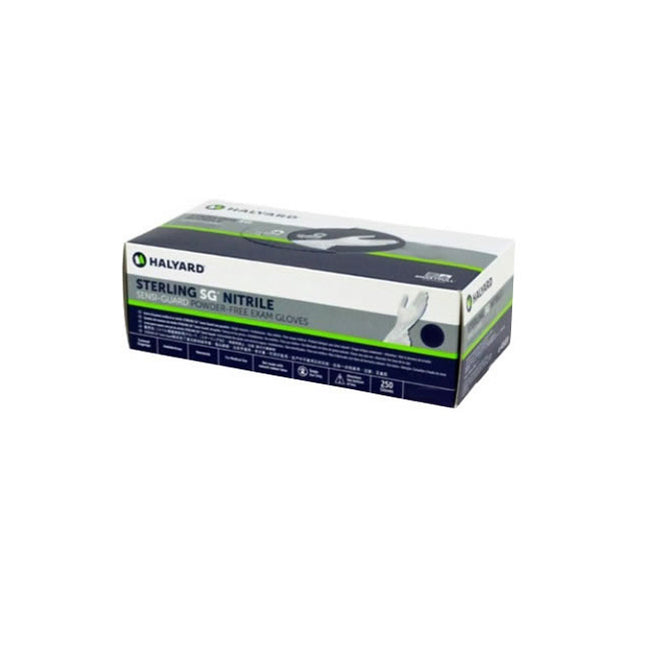 O&M Halyard Canada ULC Sterling Sg Sensi-guard Exam Glove, Nitrile, Single 250 each/box, 10 box/case 41657