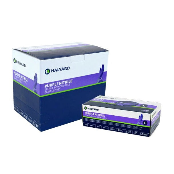 O&M Halyard Canada ULC Purple Nitrile Exam Glove, Single, Sterile 100 each/box, 4 box/case 52101