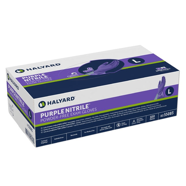 O&M Halyard Canada ULC Purple Nitrile Exam Glove, Single, Non-sterile 100 each/box, 10 box/case 55080