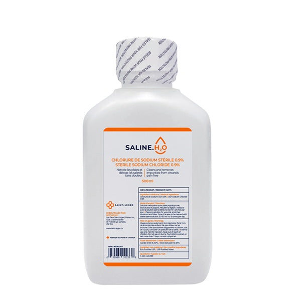 Les Eaux Saint-Leger USP Sterile Sodium Chloride Saline 0.9%, 500ML 12 each/box 50012SA