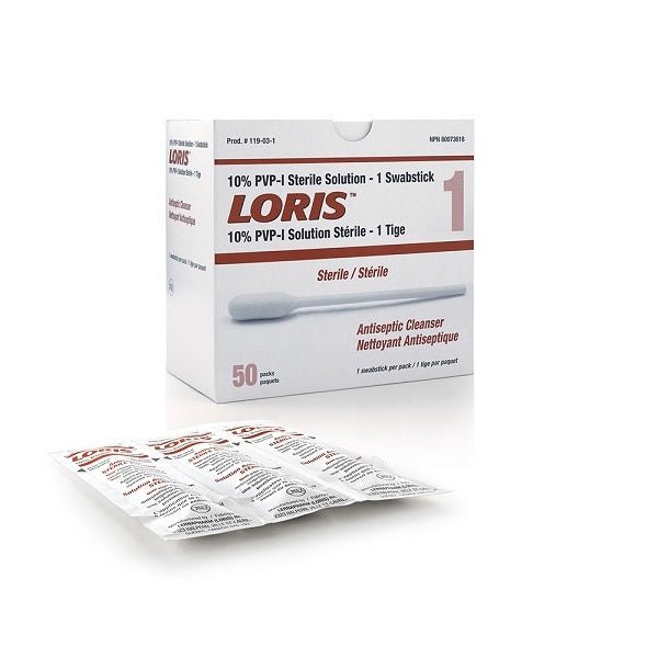 Lernapharm LORIS™ 10% PVP - I Antiseptic Sterile Solution, Swabstick, 50 pack/box, 119 - 03 - 1 / 119031 - A Medi Supplies