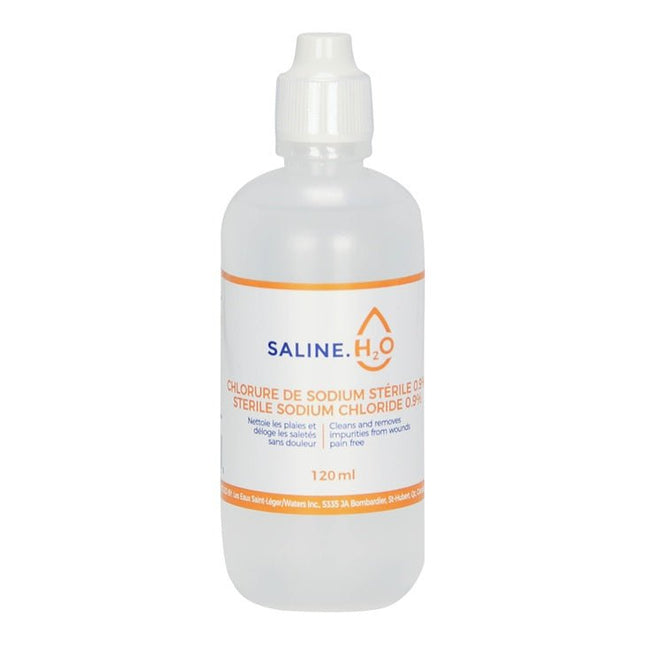 Les Eaux Saint - Leger USP Sterile Sodium Chloride Saline 0.9%, 120ML 24 each/box 12024SA - A Medi Supplies