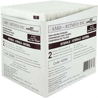 compare product Medicom Nonwoven Gauze Sponge, Sterile, 2s, 4-Ply, 2