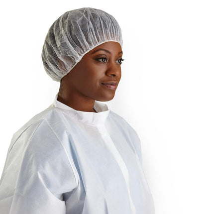 Medline Bouffant Cap, Spunbonded, 21'' (53cm), White, 500/CS, CRI1002 - A Medi Supplies