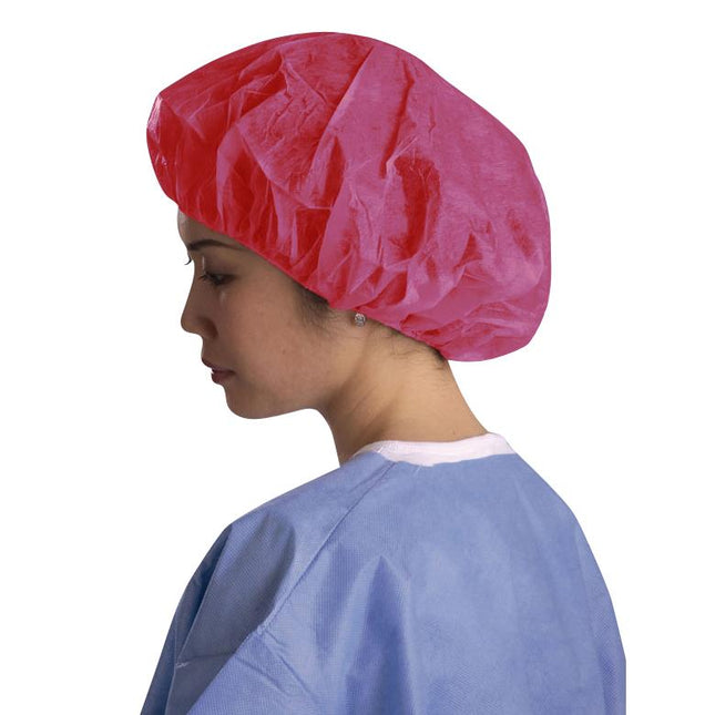 Medline Bouffant Cap, Spunbonded, 24" (61 cm), Red, 500/CS, CRI1009 - A Medi Supplies