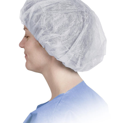 Medline Bouffant Cap, Spunbonded, 24'' (61cm), White, 500/CS, CRI1003 - A Medi Supplies
