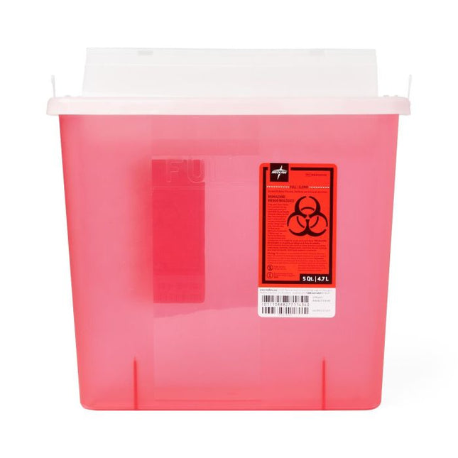 Medline Horizontal - Drop Sharps Disposal Container, 5 qt., 1 each, MDS705153 - A Medi Supplies