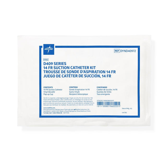 Medline Open Suction Catheter Kit, Whistle tip, 14 Fr, 50/Case, DYND40972 - A Medi Supplies