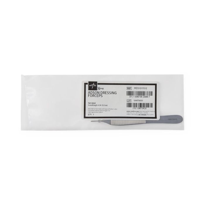 Medline OR - Quality Adson Dressing Forceps, Serrated, 4.75" (12 cm) 1 EA MDS1017012 - A Medi Supplies